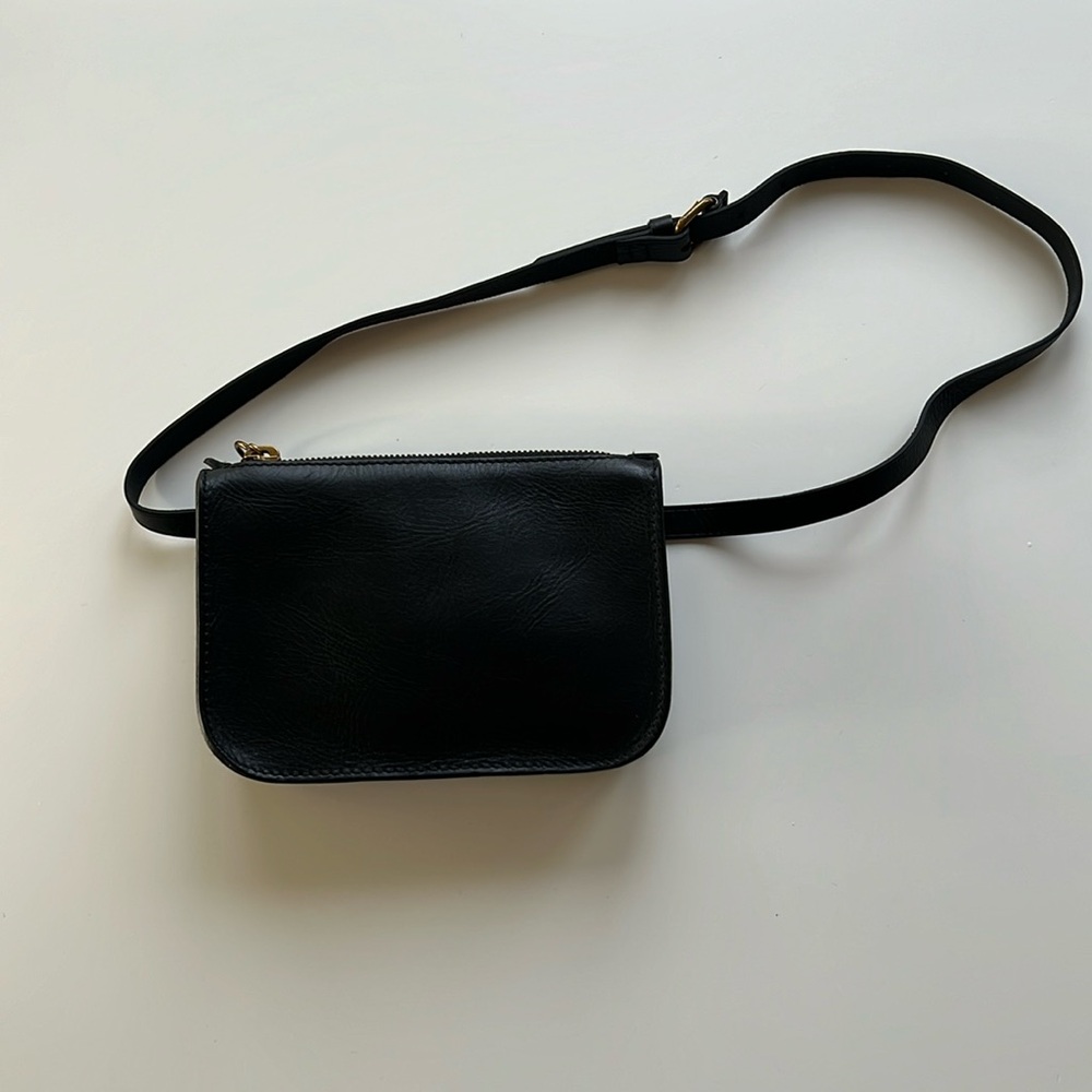 Madewell Black Leather Crossbody Belt Bag - Picture 4 of 12